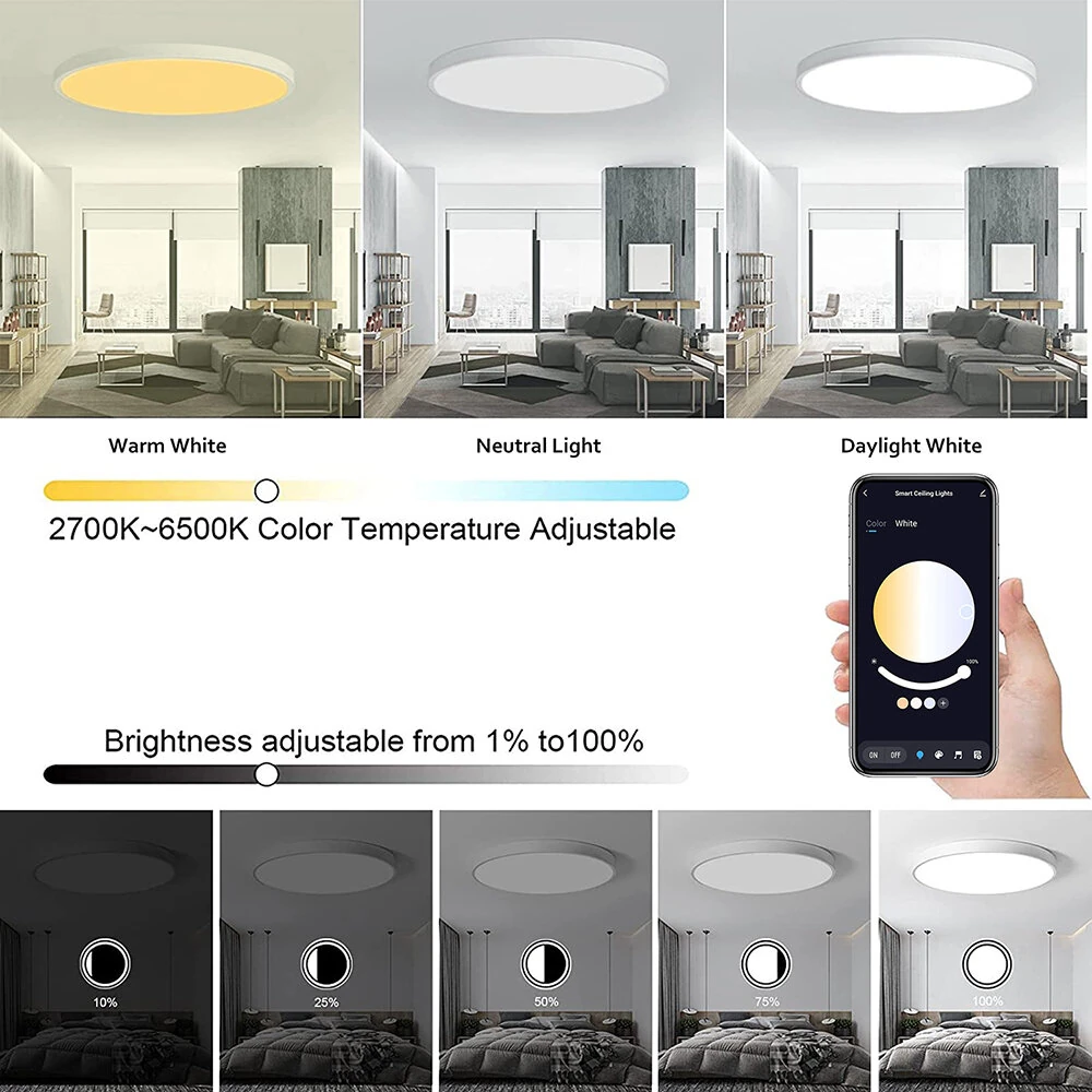 (image for) Gosund LB13 20W Smart Ceiling Light 1600LM RGB+CW LED Ceiling Lamp 30cm Voice Control With Alexa & Google Home