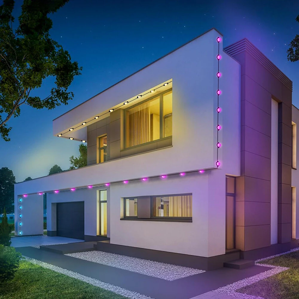 (image for) LIXINCORDA 49ft 33LED/ 32.8ft 20LED Smart RGB LED String Lights Outdoor IP65 Waterproof APP/Remote Control Music Sync Patio & Garden Lights