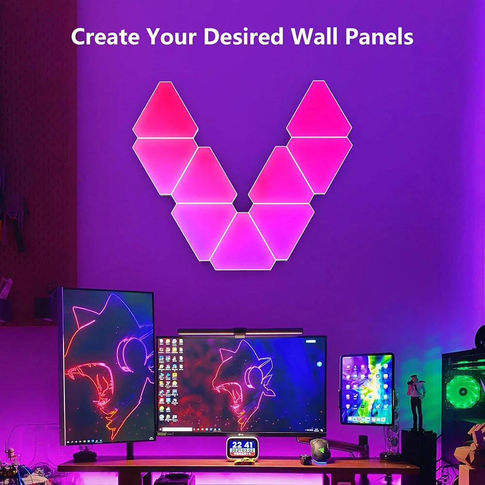 (image for) LIXINCORDA Smart RGBIC LED Triangle Light Panels Music Sync APP/Remote/Voice Control With Alexa & Google Wall Art & Room Decor