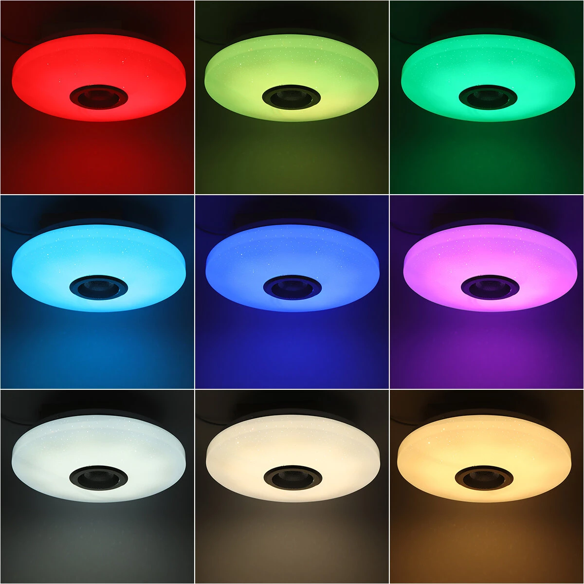 (image for) RGBW LED Ceiling Light Music Speaker Lamp Bluetooth APP + Remote Control Bedroom Smart Ceiling Lamp